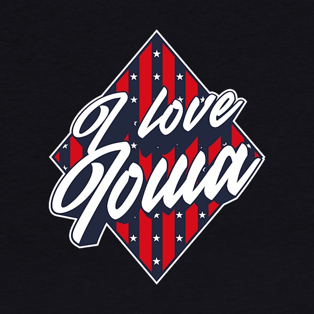 American National Flag I Love Iowa - Patriotic Souvenir by bluerockproducts